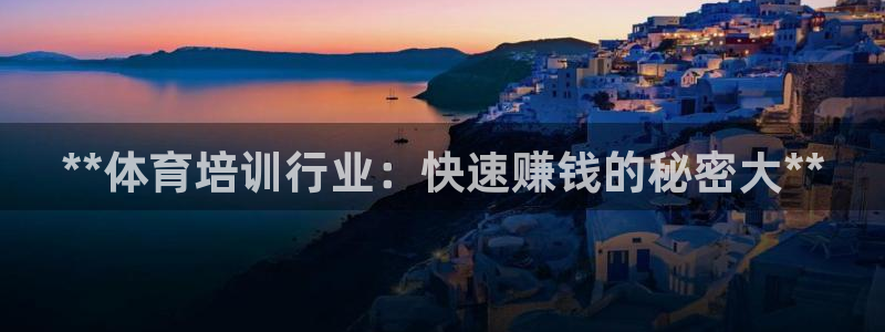 耀世平台主管代理：**体育培训行业：快速赚钱的秘密大